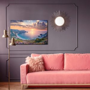 Peinture sur toile Coucher De Soleil Sur La Baie De La Mer – Image 4