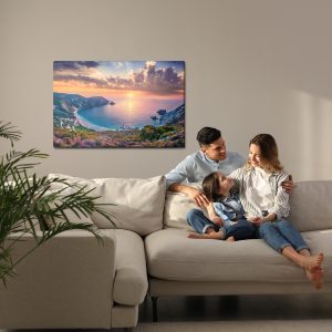 Peinture sur toile Coucher De Soleil Sur La Baie De La Mer – Image 7