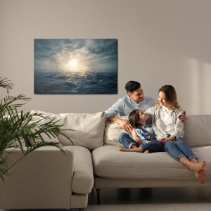 Peinture sur toile Coucher De Soleil Sur Une Mer Orageuse – Image 7