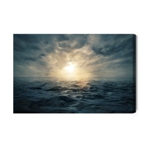 Peinture sur toile Coucher De Soleil Sur Une Mer Orageuse – Image 2