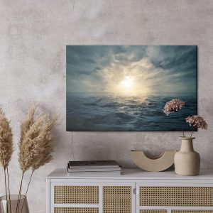 Peinture sur toile Coucher De Soleil Sur Une Mer Orageuse – Image 3