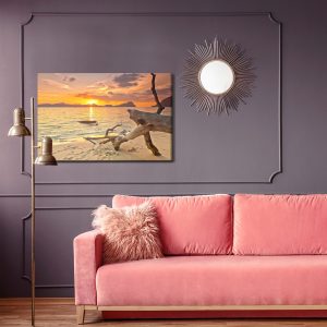 Peinture sur toile Photo Coucher De Soleil Sur La Plage – Image 4