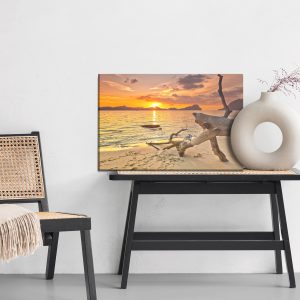 Peinture sur toile Photo Coucher De Soleil Sur La Plage – Image 6