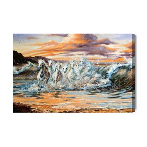 Peinture sur toile Chevaux Au Bord De La Mer – Image 2