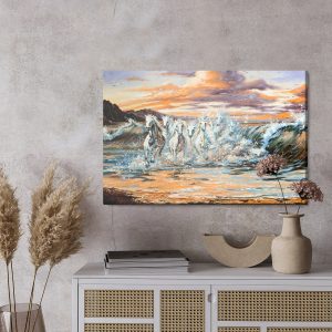 Peinture sur toile Chevaux Au Bord De La Mer – Image 3