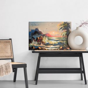 Peinture sur toile Paysage Peint Avec Coucher De Soleil – Image 6