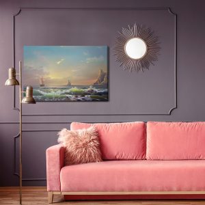 Peinture sur toile Rochers Marins Et Navires – Image 4