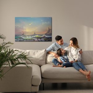 Peinture sur toile Rochers Marins Et Navires – Image 7