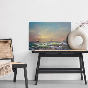 Peinture sur toile Rochers Marins Et Navires – Image 6