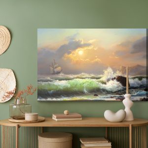Peinture sur toile Navire Dans Une Mer Orageuse – Image 5
