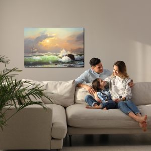 Peinture sur toile Navire Dans Une Mer Orageuse – Image 7