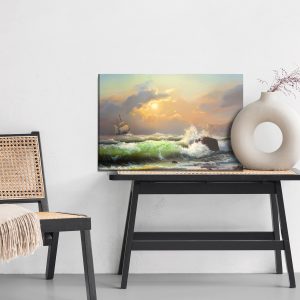 Peinture sur toile Navire Dans Une Mer Orageuse – Image 6
