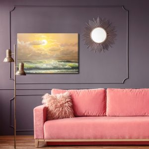 Peinture sur toile Le Soleil Et Les Nuages ​​Au-Dessus De La Mer – Image 4