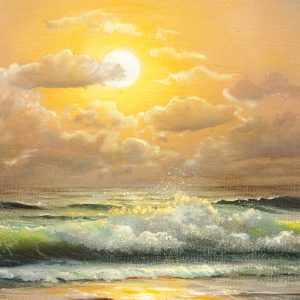 Peinture sur toile Le Soleil Et Les Nuages ​​Au-Dessus De La Mer – Image 1