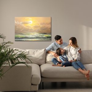Peinture sur toile Le Soleil Et Les Nuages ​​Au-Dessus De La Mer – Image 7