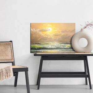 Peinture sur toile Le Soleil Et Les Nuages ​​Au-Dessus De La Mer – Image 6