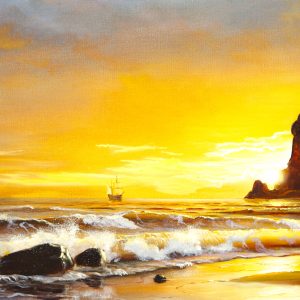 Peinture sur toile Mer Et Coucher De Soleil – Image 1