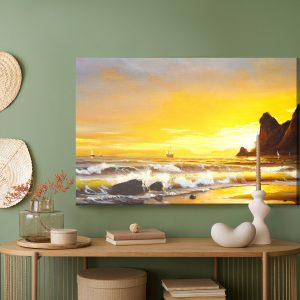 Peinture sur toile Mer Et Coucher De Soleil – Image 5