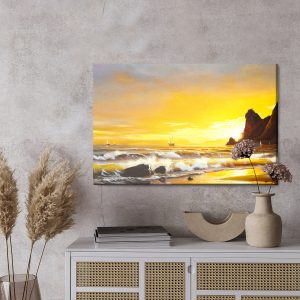 Peinture sur toile Mer Et Coucher De Soleil – Image 3