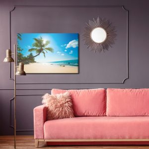 Peinture sur toile Plage Blanche Avec Palmier – Image 4