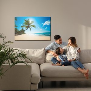 Peinture sur toile Plage Blanche Avec Palmier – Image 7