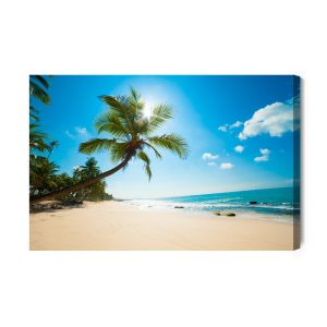 Peinture sur toile Plage Blanche Avec Palmier – Image 2