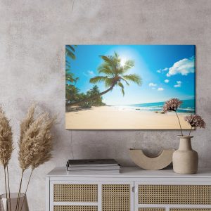 Peinture sur toile Plage Blanche Avec Palmier – Image 3