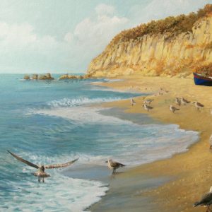 Peinture sur toile Mouettes Plage Et Mer – Image 1