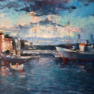 Peinture sur toile Ville Maritime Et Port – Image 1