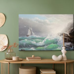Peinture sur toile Voilier Avec Mer Et Vagues – Image 5