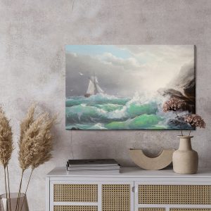 Peinture sur toile Voilier Avec Mer Et Vagues – Image 3