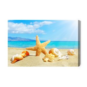 Peinture sur toile Plage De La Mer Et Coquillages – Image 2