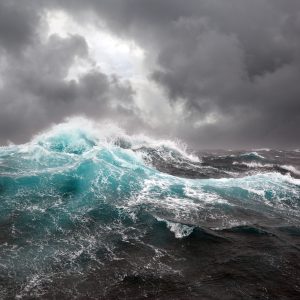 Peinture sur toile Mer Et Nuages ​​Gris – Image 1