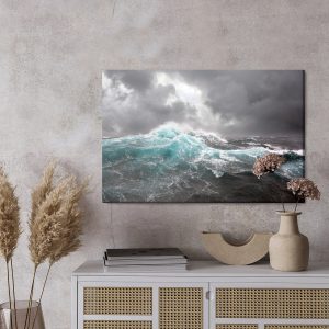 Peinture sur toile Mer Et Nuages ​​Gris – Image 3