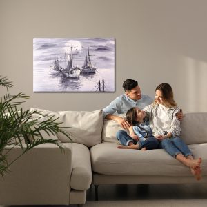 Peinture sur toile La Mer Et Les Navires Sont Peints – Image 7