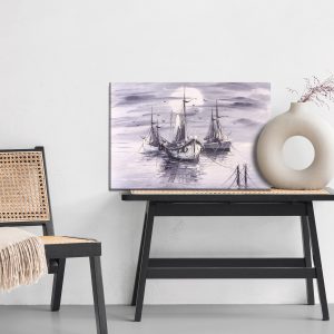 Peinture sur toile La Mer Et Les Navires Sont Peints – Image 6