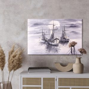 Peinture sur toile La Mer Et Les Navires Sont Peints – Image 3