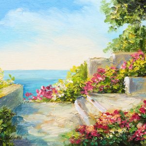 Peinture sur toile Maison Au Bord De La Mer – Image 1
