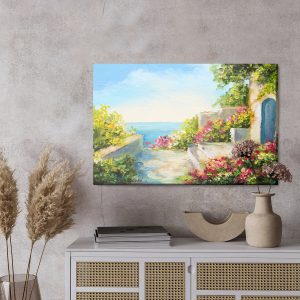 Peinture sur toile Maison Au Bord De La Mer – Image 3