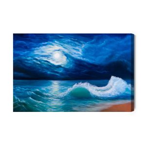 Peinture sur toile Mer La Nuit – Image 2