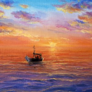 Peinture sur toile Bateau Sur La Mer – Image 1