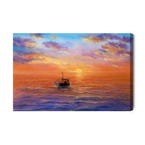 Peinture sur toile Bateau Sur La Mer – Image 2