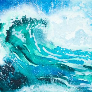 Peinture sur toile Aquarelle Mer Et Vagues – Image 1