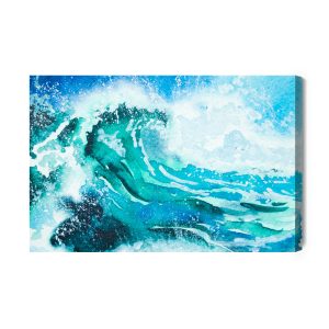 Peinture sur toile Aquarelle Mer Et Vagues – Image 2