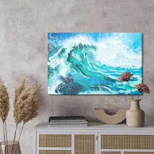 Peinture sur toile Aquarelle Mer Et Vagues – Image 3