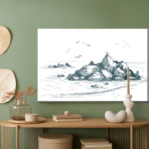 Peinture sur toile Mer De Rochers Et De Mouettes – Image 5