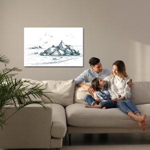 Peinture sur toile Mer De Rochers Et De Mouettes – Image 7