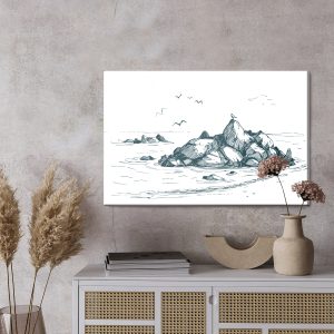 Peinture sur toile Mer De Rochers Et De Mouettes – Image 3
