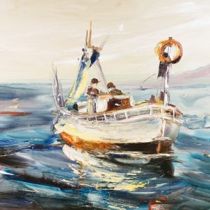 Peinture sur toile Navire De Mer Et Pêcheurs – Image 1