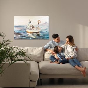 Peinture sur toile Navire De Mer Et Pêcheurs – Image 7